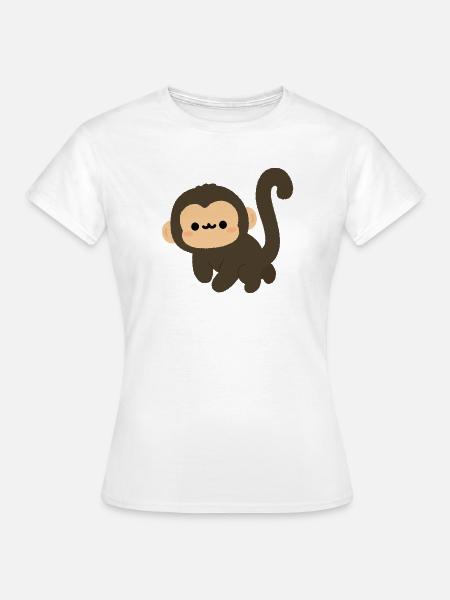 Spider Monkey Cartoon Charm - Frauen T-Shirt - Weiß