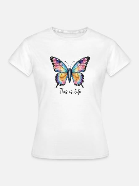 Schmetterling Kreuz Christlicher Spruch - Frauen T-Shirt - Weiß