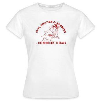 Sun and Reading No Drama Retro Lesen - Frauen T-Shirt - Weiß - Vorne - AI Model Female 172 dark (172cm)