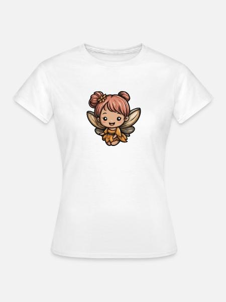 Kleine Feenfreundin im Orangeton - Frauen T-Shirt - Weiß