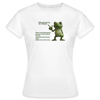 Frosch mit Wortwitz über Silbentrennung - Frauen T-Shirt - Weiß - Vorne - AI Model Female 172 dark (172cm)