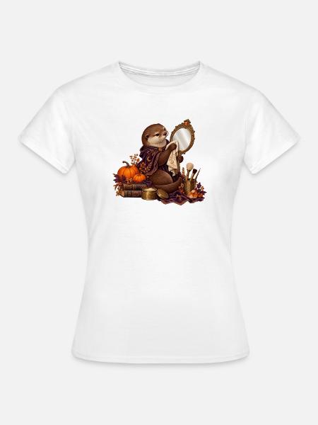 Otter restauriert einen antiken Handspiegel - Frauen T-Shirt - Weiß