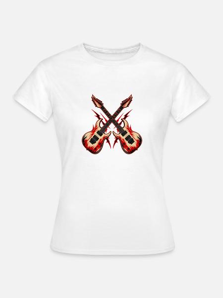 2 Gekreuzte Gitarren - Frauen T-Shirt - Weiß
