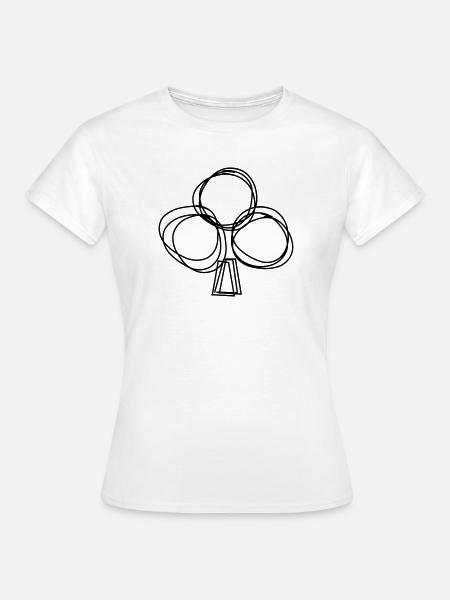 Kreuz Spielkarte handgezeichnet - Frauen T-Shirt - Weiß