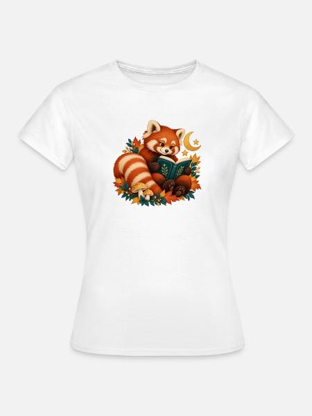 Red Panda Law at Night - Frauen T-Shirt - Weiß