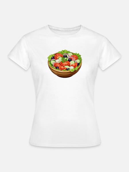 Frischer Tomaten Salat Cartoon - Frauen T-Shirt - Weiß