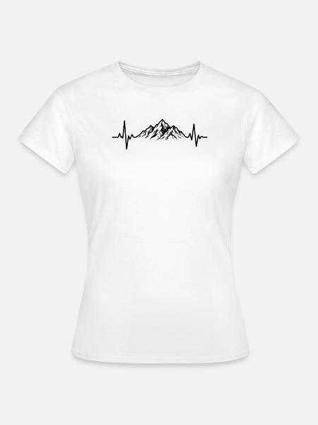 Berg-Heartbeat-Berge - Frauen T-Shirt - Weiß
