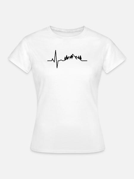 Berg-Heartbeat-Berge - Frauen T-Shirt - Weiß