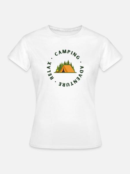 Camping Adventure Circle Logo - Frauen T-Shirt - Weiß