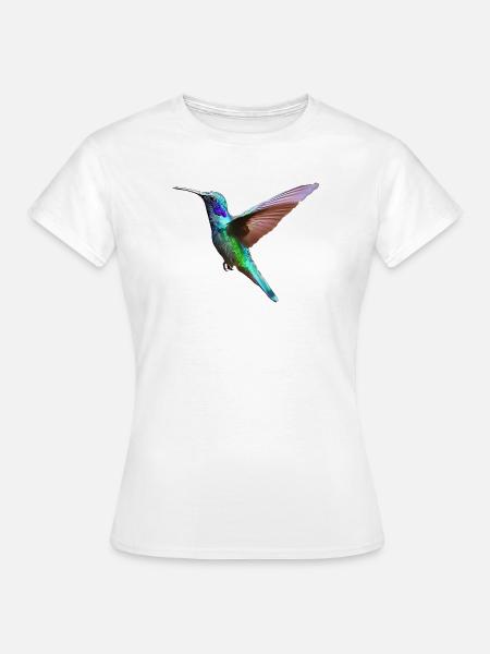 Kolibri – Vogelillustration - Frauen T-Shirt - Weiß
