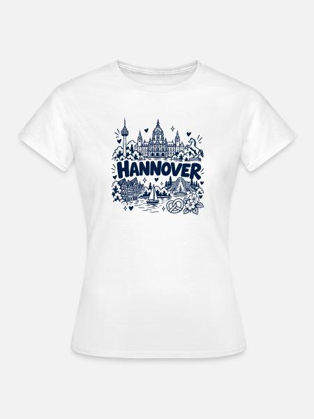 Hannover - Sehenswürdigkeiten - Niedersachsen - Frauen T-Shirt - Weiß