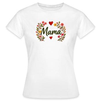 Watercolor Floral Mama Cute Mother's Day T-Shirt - Frauen T-Shirt - Weiß - Vorne - AI Model Female 172 dark (172cm)