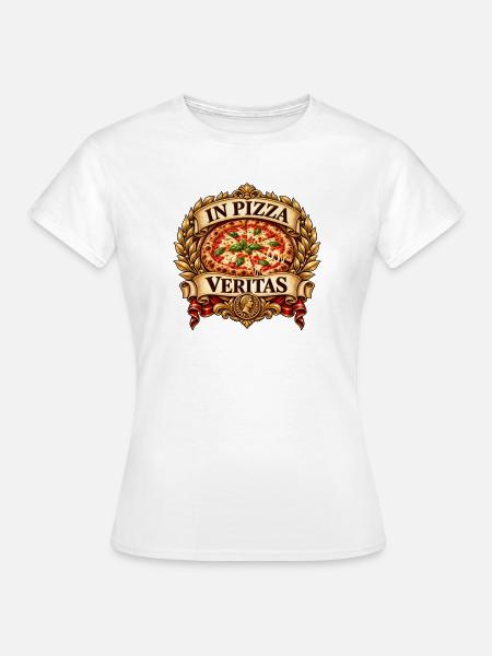 Im Pizza Veritas Emblem - Frauen T-Shirt - Weiß