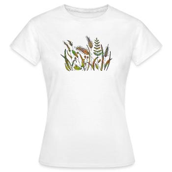 Gras - Frauen T-Shirt - Weiß - Vorne - AI Model Female 172 dark (172cm)