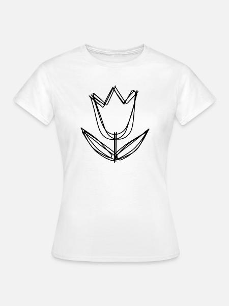 Krokus handgezeichnet - Frauen T-Shirt - Weiß