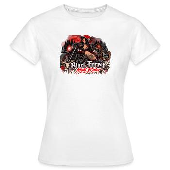  Black Forest Night Rider Motorrad Biker - Frauen T-Shirt - Weiß - Vorne - AI Model Female 172 dark (172cm)