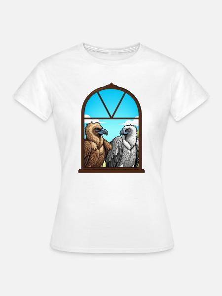 Adlerblick Fensterduo — Geier Freunde - Frauen T-Shirt - Weiß