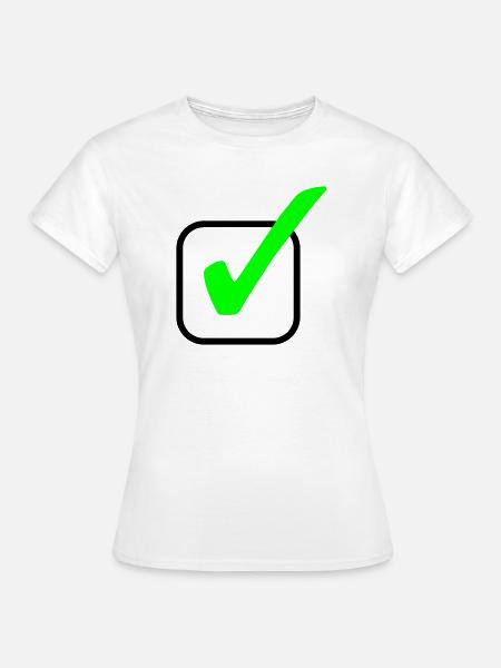 Neon-Grüner Haken Print - Frauen T-Shirt - Weiß