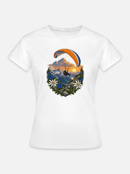 Gipfelflug im Blumenkreis - Frauen T-Shirt - Weiß