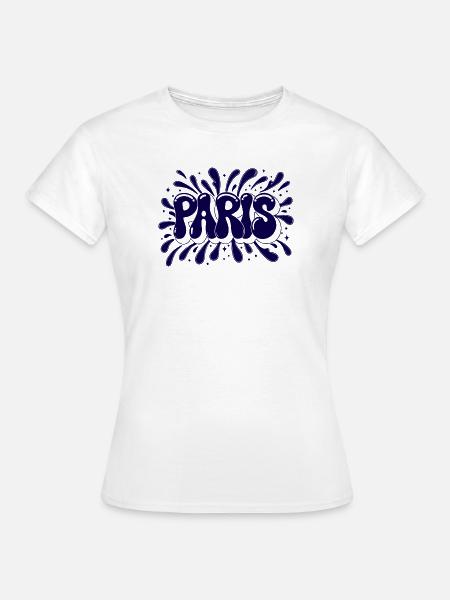 Paris Splash Blue - Frauen T-Shirt - Weiß