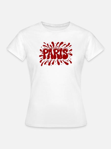 Paris Splash Red - Frauen T-Shirt - Weiß