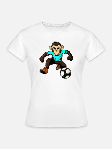 Fussballer Affe - Frauen T-Shirt - Weiß