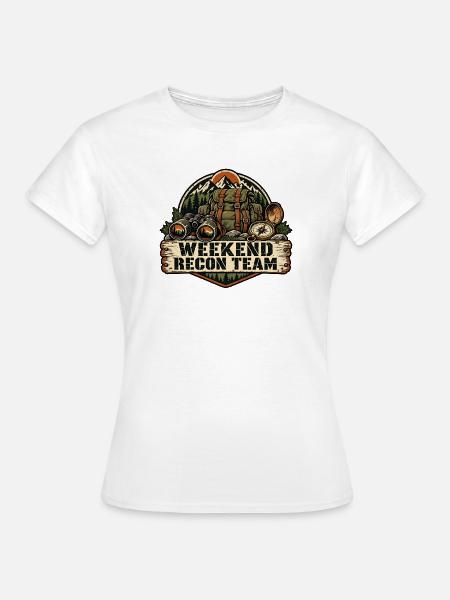 Weekend Recon Team – Retro-Outdoor-Abzeichen - Frauen T-Shirt - Weiß