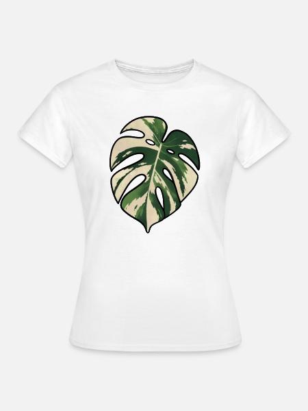 Monstera-Variegated Leaf Silhouette - Frauen T-Shirt - Weiß