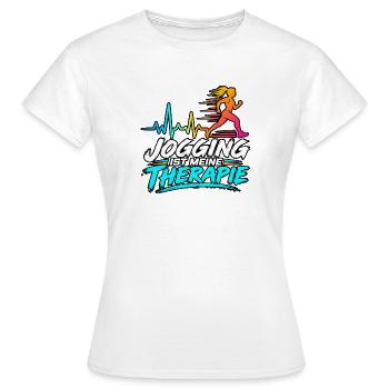 Jogging ist meine Therapie - Frauen T-Shirt - Weiß - Vorne - AI Model Female 172 dark (172cm)