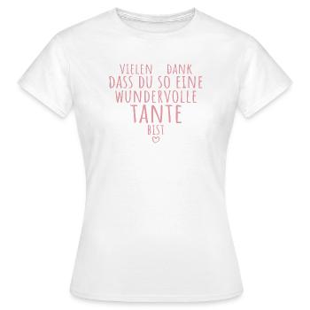 Beste Tante Herz Dankeschön Patentante Geschenk - Frauen T-Shirt - Weiß - Vorne - AI Model Female 172 dark (172cm)