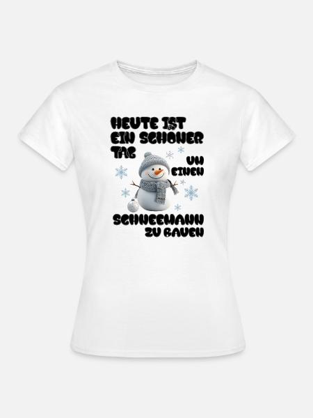 Schneemann Zeit - Snowman Time - Frauen T-Shirt - Weiß