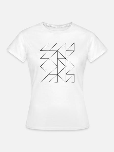 Geometrische Linienzusammensetzung - Frauen T-Shirt - Weiß