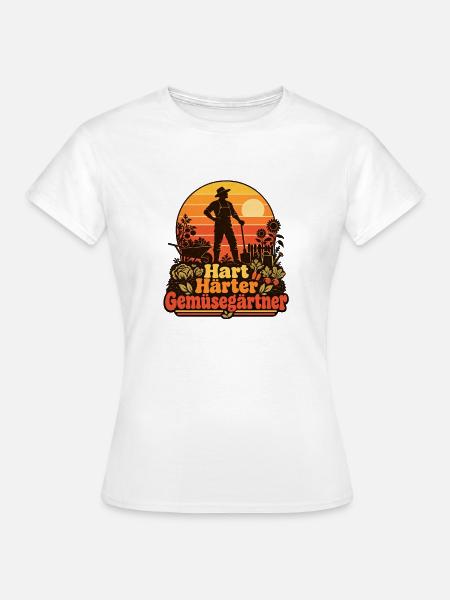 Hart Härter Gemüsegärtner - Frauen T-Shirt - Weiß