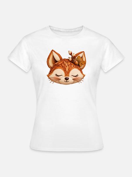 Niedlicher Fuchs im Herbstlaub  - Frauen T-Shirt - Weiß