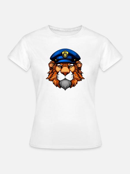 Löwe Polizei - Frauen T-Shirt - Weiß