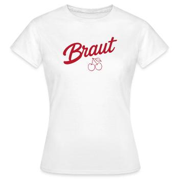 Team Braut Kirsche - Frauen T-Shirt - Weiß - Vorne - AI Model Female 172 dark (172cm)