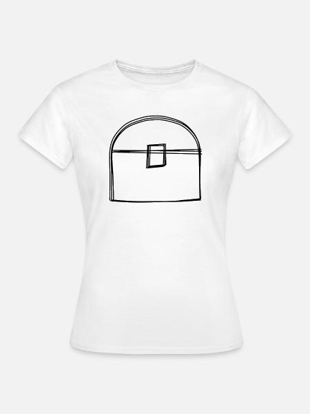 Schatzkiste handgezeichnet - Frauen T-Shirt - Weiß
