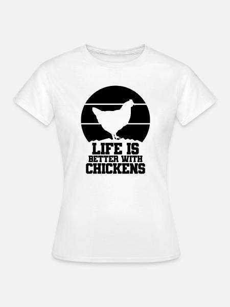 Huhn Spruch Humor - Frauen T-Shirt - Weiß