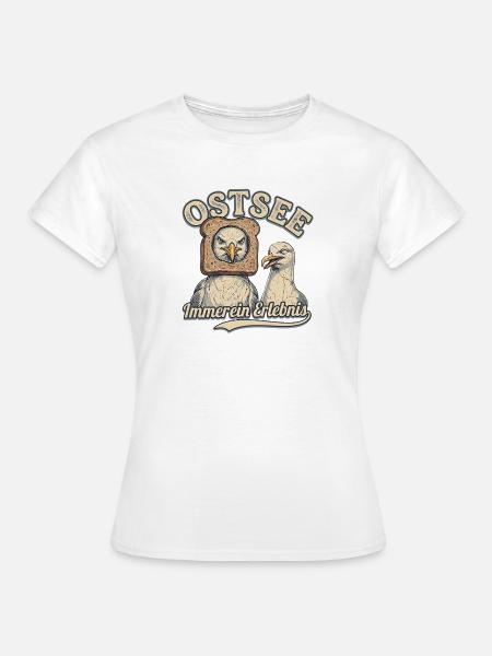lustige Ostsee Möwe - Frauen T-Shirt - Weiß
