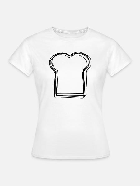 Brotscheibe handgezeichnet - Frauen T-Shirt - Weiß