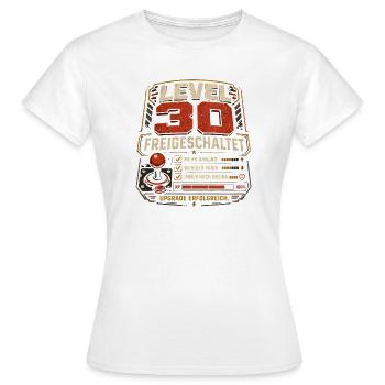 30 Geburtstag Level 30 Gaming Geschenk Humor - Frauen T-Shirt - Weiß - Vorne - AI Model Female 172 dark (172cm)