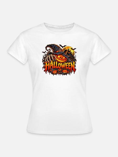 Halloween Kürbis mit Krallen - Frauen T-Shirt - Weiß