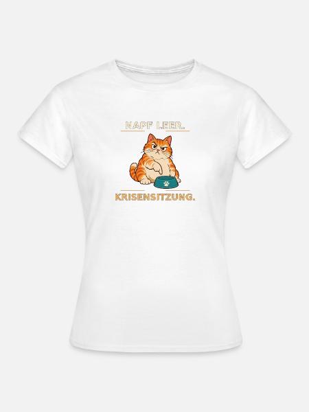 Krisensitzung der hungrigen Katze - Frauen T-Shirt - Weiß