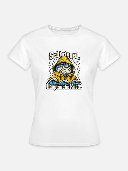 Norddeutsch Fischkopp Küstenliebe Schietegal - Frauen T-Shirt - Weiß