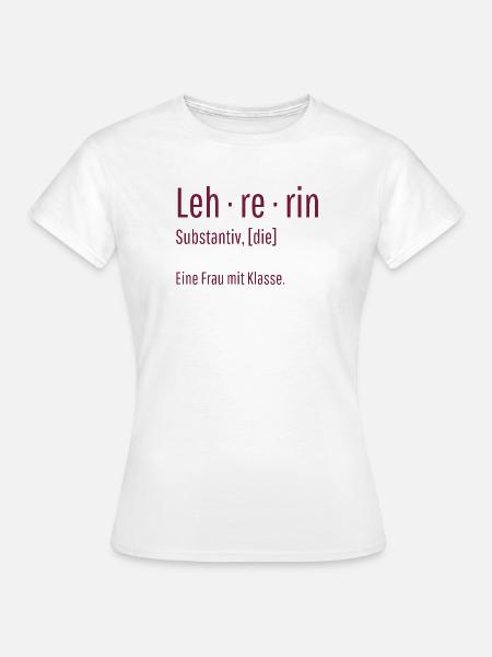 Lehrerin Substantiv Definition Schule Geschenk - Frauen T-Shirt - Weiß
