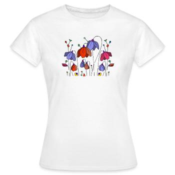 Blumen - Frauen T-Shirt - Weiß - Vorne - AI Model Female 172 dark (172cm)