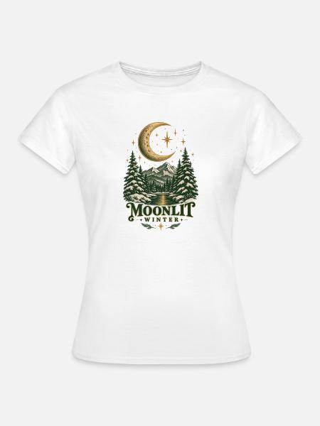 Mondbeschienener Winterwappen - Frauen T-Shirt - Weiß