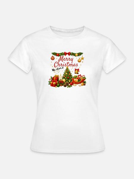 Helles und traditionelles Weihnachten - Frauen T-Shirt - Weiß
