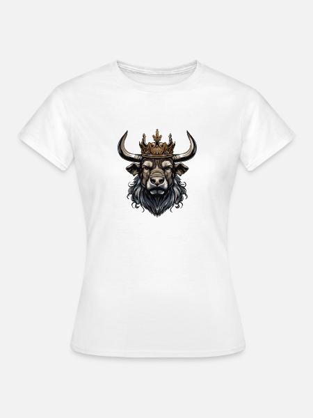 Stier Kopf mit Krone - Frauen T-Shirt - Weiß