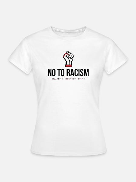 Nein zu Rassismus! *Gehetzte Faust* - Frauen T-Shirt - Weiß